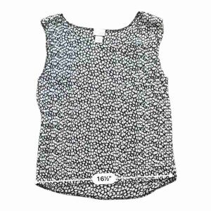 Women's Black and White Sleeveless Blouse